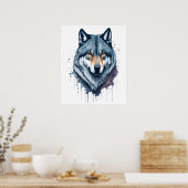 Watercolor Wolf Poster (Küche)