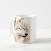 Watercolor Wolf Spirit - Mystical Wildlife Kaffeetasse (Vorderseite Links)