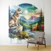 Watercolor Wolf Wandteppich (Beispiel)