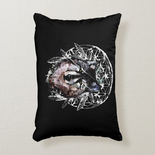 Watercolor Wolf Wild Spirit Animal Dekokissen (Vorderseite(Vertikal))