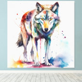 Watercolor Wolfs Dreamland Leinwanddruck (Insitu (Holzboden))