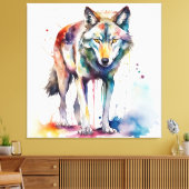 Watercolor Wolfs Dreamland Leinwanddruck (Insitu (Wohnzimmer))