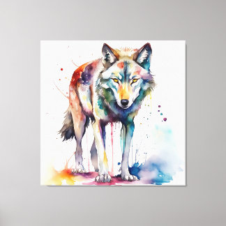 Watercolor Wolfs Dreamland Leinwanddruck