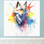 Watercolor Wolfs Melodie Leinwanddruck (Insitu (Holzboden))