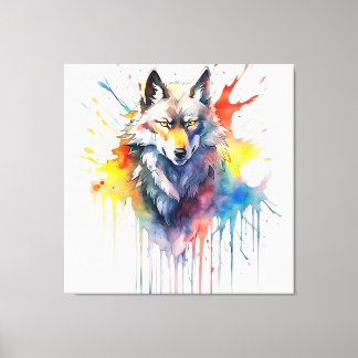 Watercolor Wolfs Melodie Leinwanddruck
