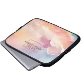 Watercolor Wolken Black Gold Monogram Name Script Laptopschutzhülle (Vorne Knopf)