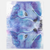 Watercolor Wolves Fleece Blanket (Vorderseite)
