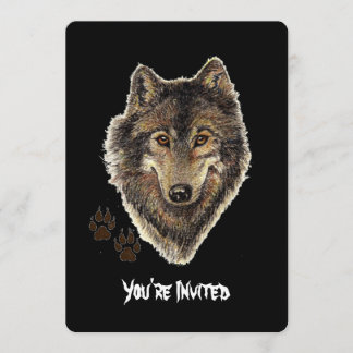 Watercolor Wolves Zitat Wilder Wolf Geburtstag Ein Einladung