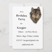 Watercolor Wolves Zitat Wilder Wolf Geburtstag Ein Einladung (Rückseite)