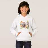 Watercolor Wombats und Blume Hoodie (Vorne ganz)