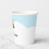 Watercolor Women Skiing Custom Winter Birthday Pappbecher (Rückseite)