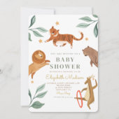 Watercolor Woodland Animal Baby Dusche Einladung (Vorderseite)