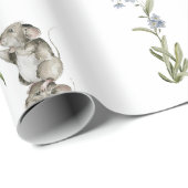 Watercolor Woodland Animal Wrapping Paper Geschenkpapier (Rolleneckpunkt)