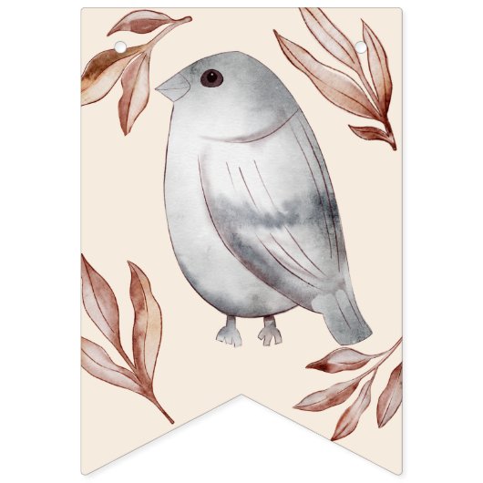 Watercolor Woodland Animals Birthday Wimpelkette (Erste Fahne)