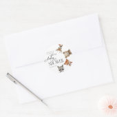 Watercolor Woodland Animals Moderne Babydusche Runder Aufkleber (Umschlag)