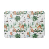 Watercolor Woodland Baby Animal Muster Badematte (Vorderseite)