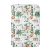 Watercolor Woodland Baby Animal Muster Badematte (Vorderseite Vertikal)