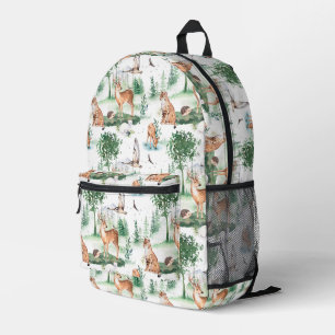 Watercolor Woodland Baby Animal Muster Bedruckter Rucksack