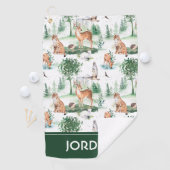 Watercolor Woodland Baby Animal Muster Golfhandtuch (Insitu)