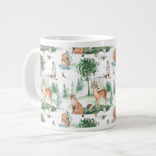 Watercolor Woodland Baby Animal Muster Jumbo-Tasse
