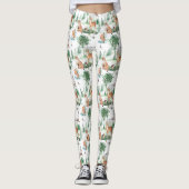 Watercolor Woodland Baby Animal Muster Leggings (Vorderseite)