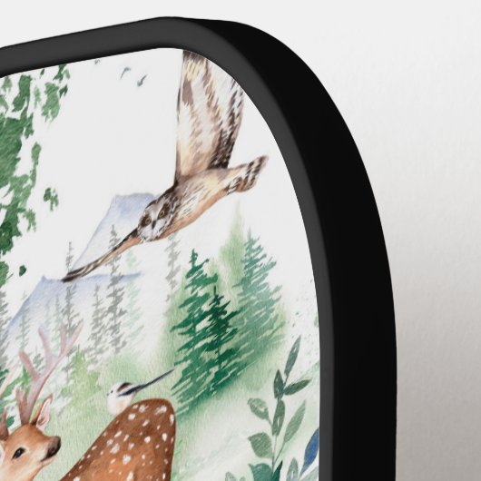 Watercolor Woodland Baby Animal Muster Pickleball Schläger (Linke Seite)