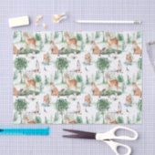 Watercolor Woodland Baby Animal Muster Seidenpapier (Handwerk)