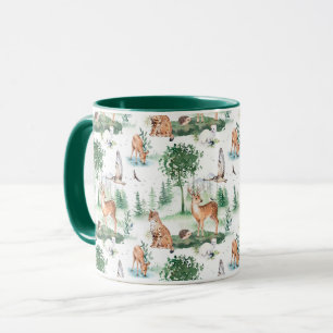 Watercolor Woodland Baby Animal Muster Tasse