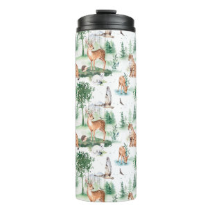 Watercolor Woodland Baby Animal Muster Thermosbecher