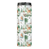 Watercolor Woodland Baby Animal Muster Thermosbecher (Rückseite)