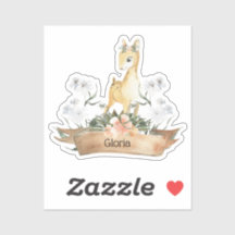 Watercolor Woodland Baby Fawn Individuelle Name