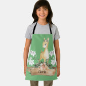 Watercolor Woodland Baby Fawn Individuelle Name Schürze (Insitu)