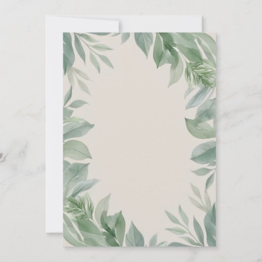 Watercolor Woodland Baby Fox Boy Dusche Einladung (Rückseite)