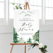 Watercolor Woodland Babydusche Begrüßungszeichen Poster