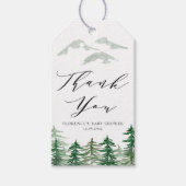 Watercolor Woodland Babydusche Danke Geschenkanhänger (Vorderseite)