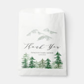 Watercolor Woodland Babydusche Danke Geschenktütchen (Vorderseite)