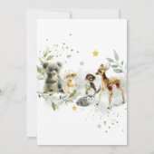 Watercolor Woodland Babydusche Einladung (Rückseite)