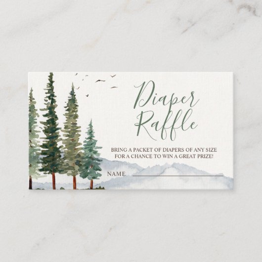 Watercolor Woodland Babydusche Windelwindeln Begleitkarte (Vorderseite)