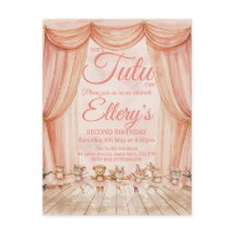 🦊 🐰 🩰 Watercolor Woodland Ballerina Einladungen