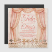 🦊 🐰 🩰 Watercolor Woodland Ballerina Einladungen (Vorne/Hinten)