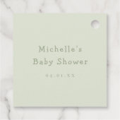 Watercolor Woodland Bear Baby Dusche Geschenkanhänger (Rückseite)