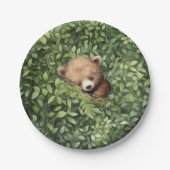 Watercolor Woodland Bear Neutral Baby Dusche Pappteller (Vorderseite)