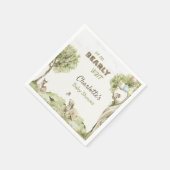 Watercolor Woodland Bearly Wait Baby Shower Serviette (Ecke)