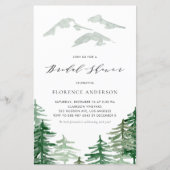 Watercolor Woodland Bridal Dusche Einladung (Vorderseite)