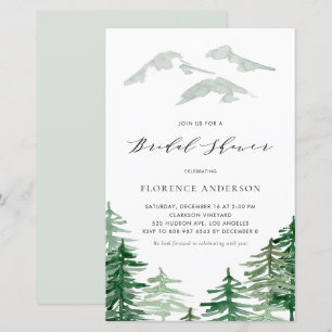 Watercolor Woodland Bridal Dusche Einladung