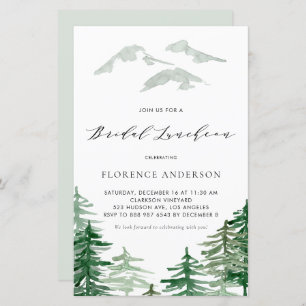 Watercolor Woodland Bridal Luncheon Einladung