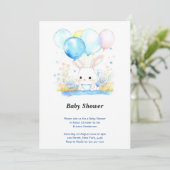Watercolor Woodland Bunny Baby Dusche Einladung (Stehend Vorderseite)