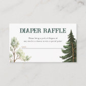 Watercolor Woodland Diaper Raffle Baby Dusche Begleitkarte (Vorderseite)