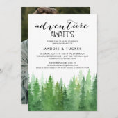 Watercolor Woodland Engagement Party Einladung (Vorne/Hinten)