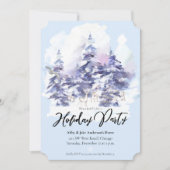 Watercolor Woodland Foods Winter Holiday Party Einladung (Vorderseite)